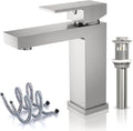 Brushed Nickel Bathroom Faucet for 1 Hole - Lead-Free Solid Brass
