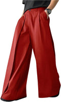 Men's Baggy Wide Leg Pleated Dress Pants for Work - OYOANGLE