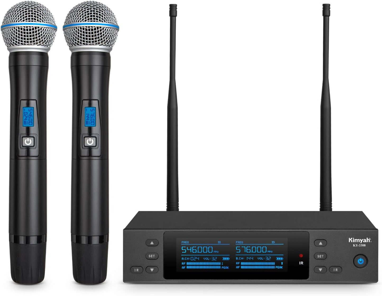 Premium Wireless Microphones Set: 328FT Range, Stable Signal for Stage & Karaoke