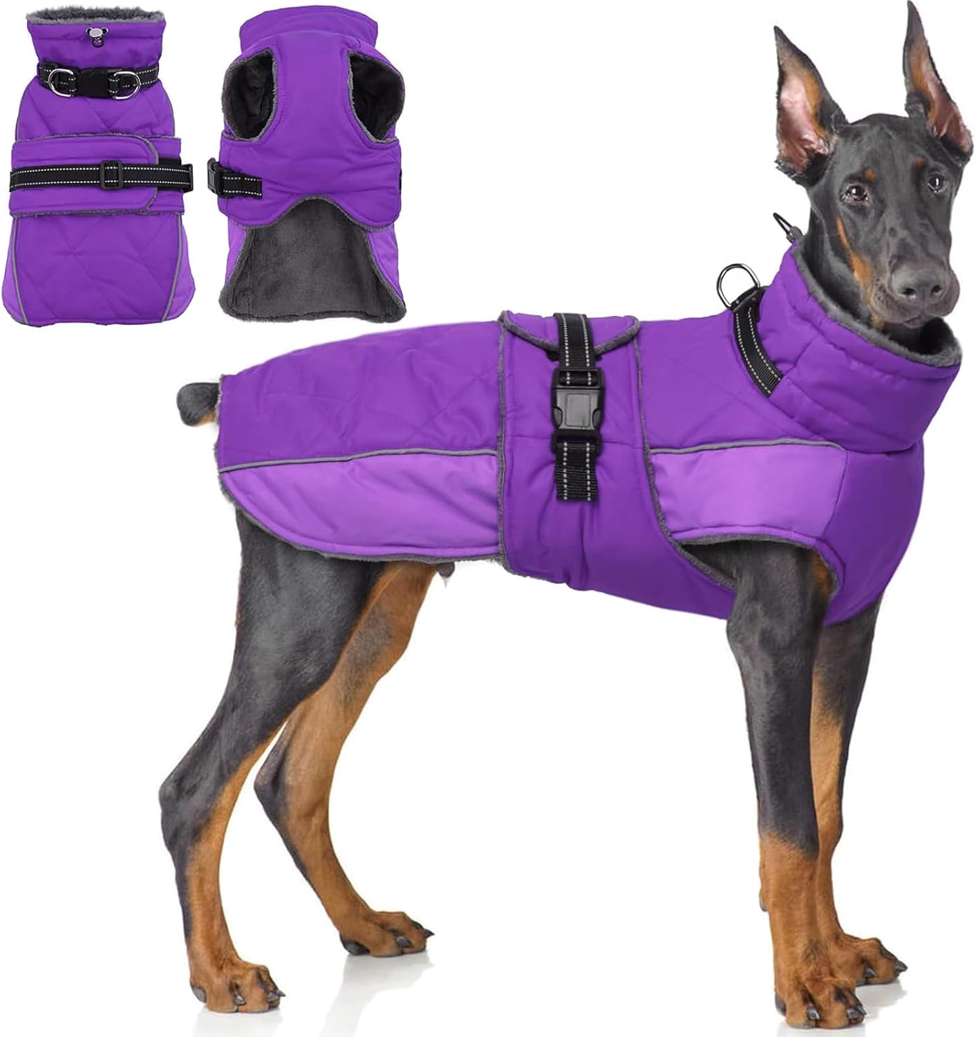 QBLEEV Warm Dog Jacket - Reflective Waterproof Winter Coat