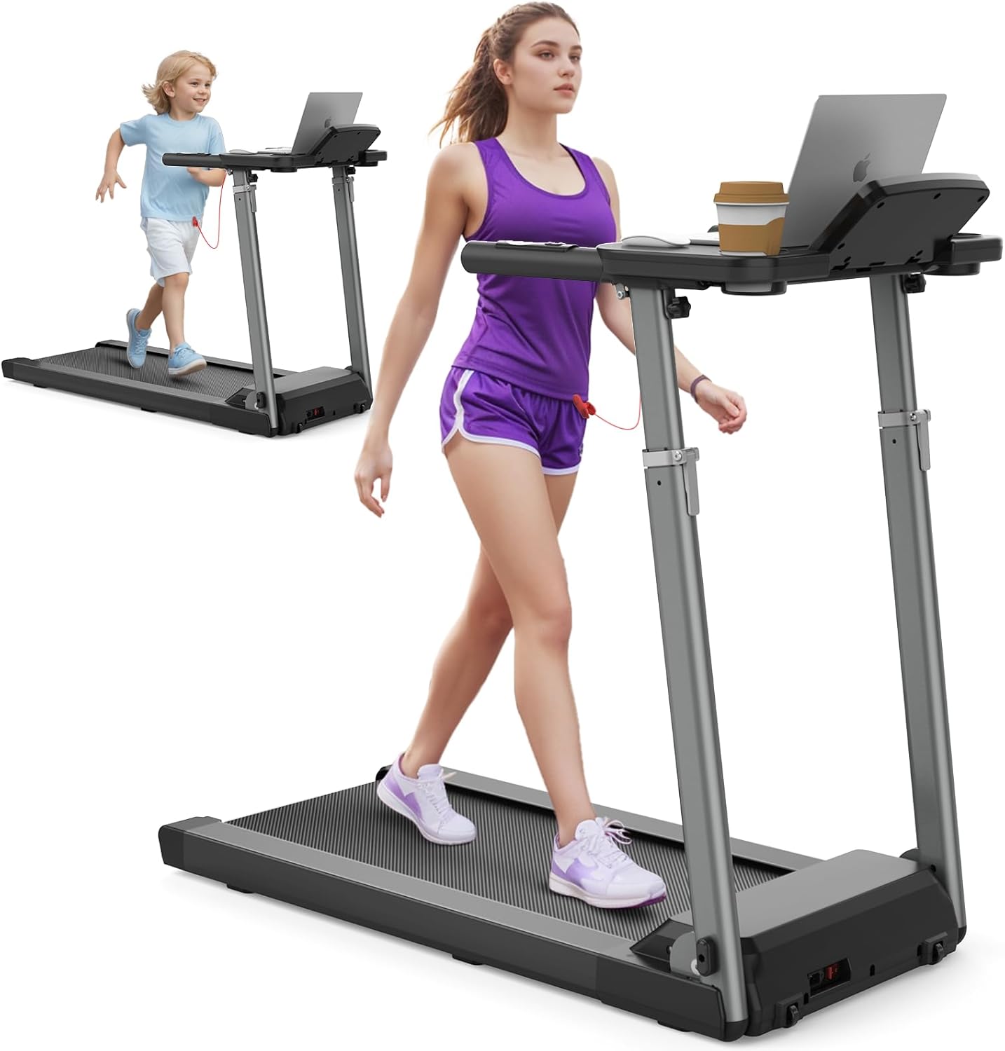 LIVIVOX Foldable Treadmill: 12 Programs, Wide Belt, Quiet Motor