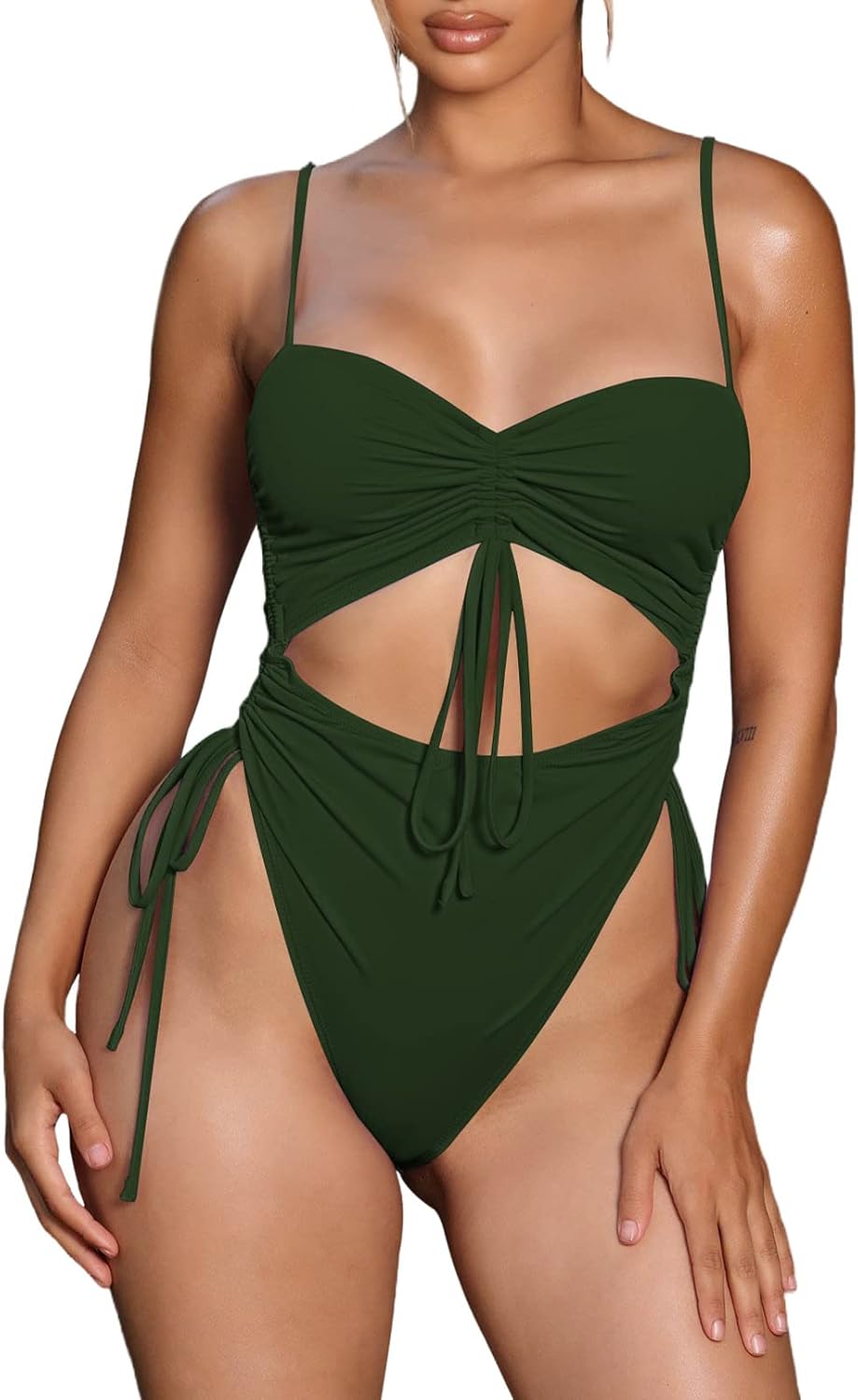 Viottiset Women's Cut Out Drawstring One Piece Swimsuit Review