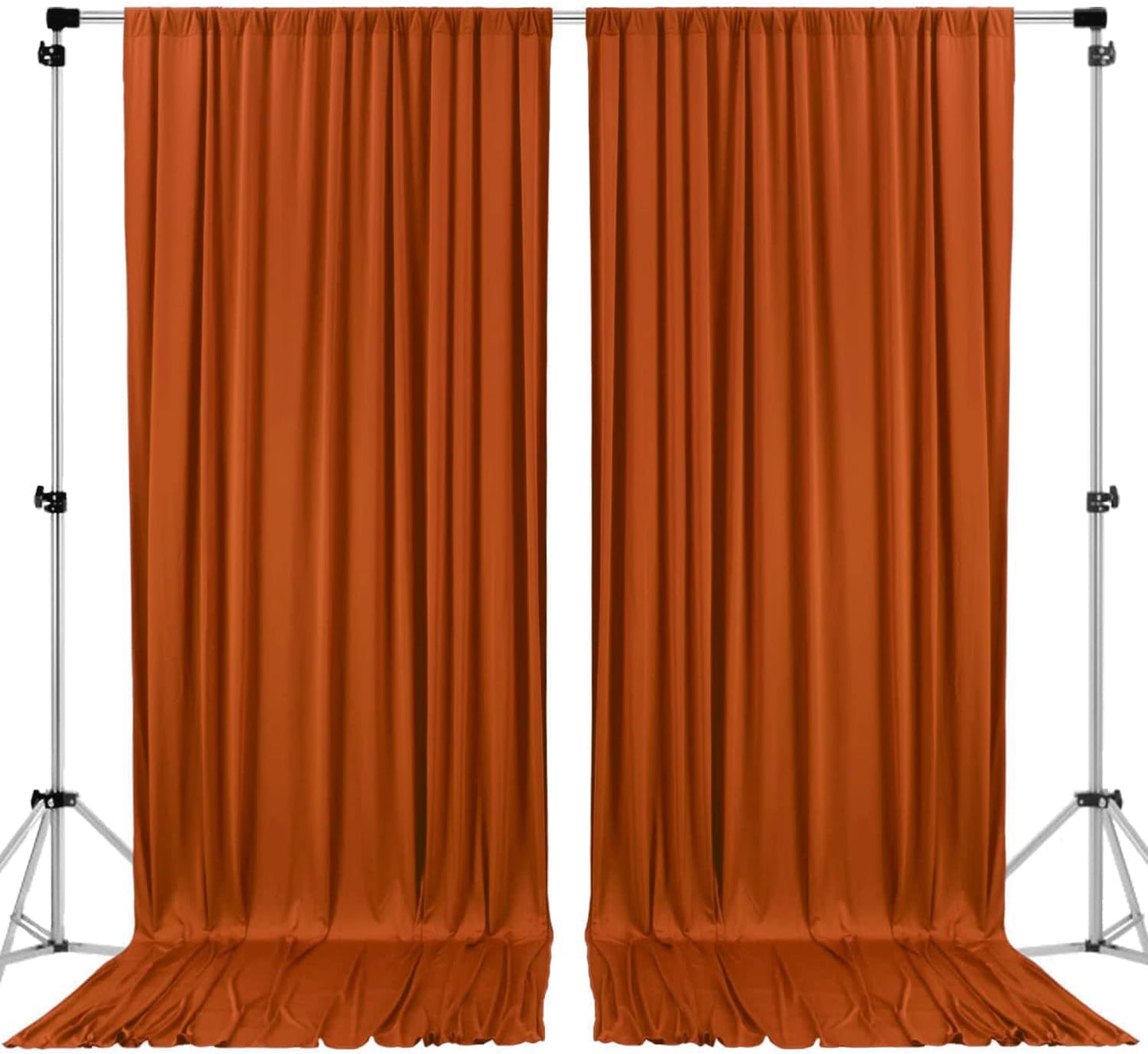 10x10 Rust IFR Polyester Backdrop Drapes for Elegant Events