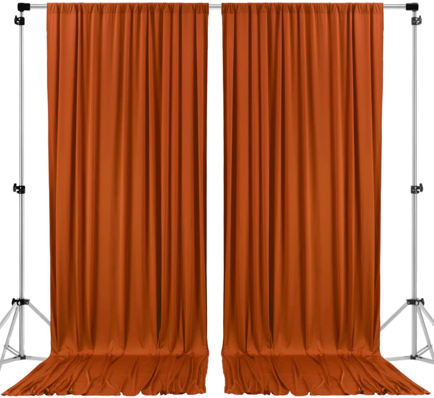 10x10 Rust IFR Polyester Backdrop Drapes for Elegant Events