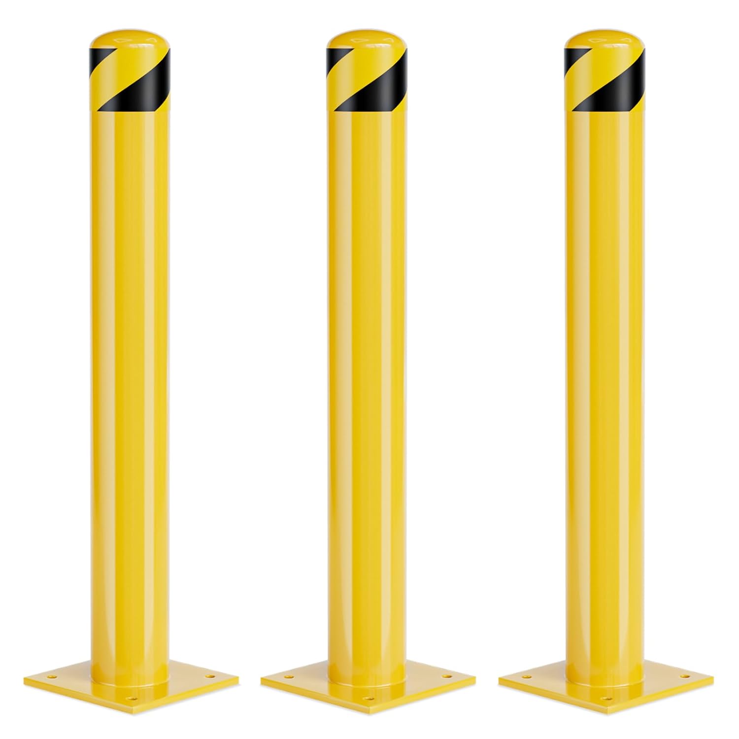 Safety Bollard Post for Traffic Sensitive Areas - 48 Inch Steel