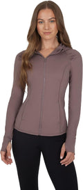Yogalicious Full-Zip Lightweight Hooded Running Workout Yoga Jacket