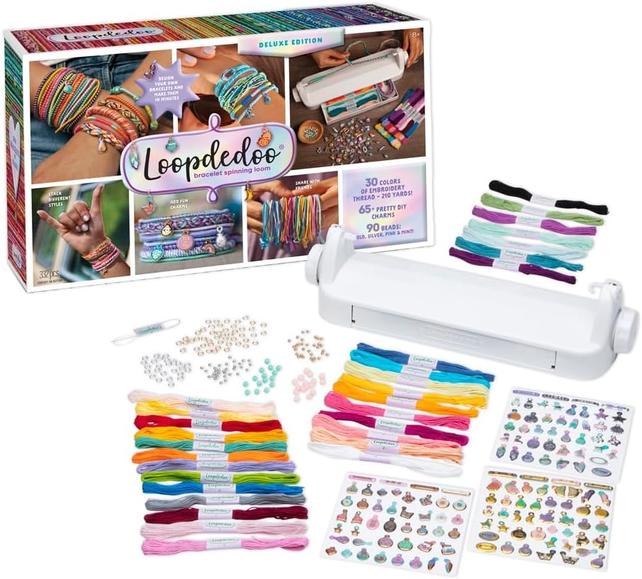 Loopdedoo Deluxe DIY Friendship Bracelet Maker Kit for Kids