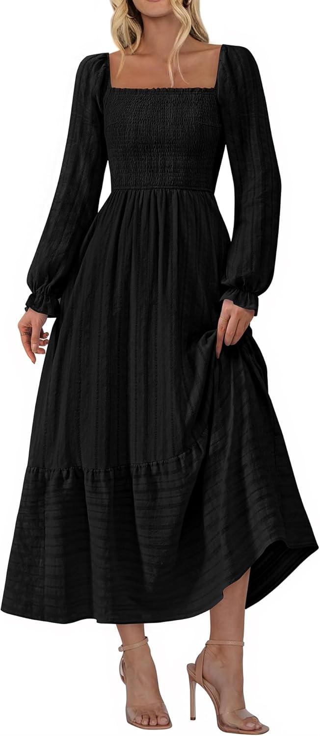 BTFBM Women Maxi Fall Dresses for Elegant Wedding Guests