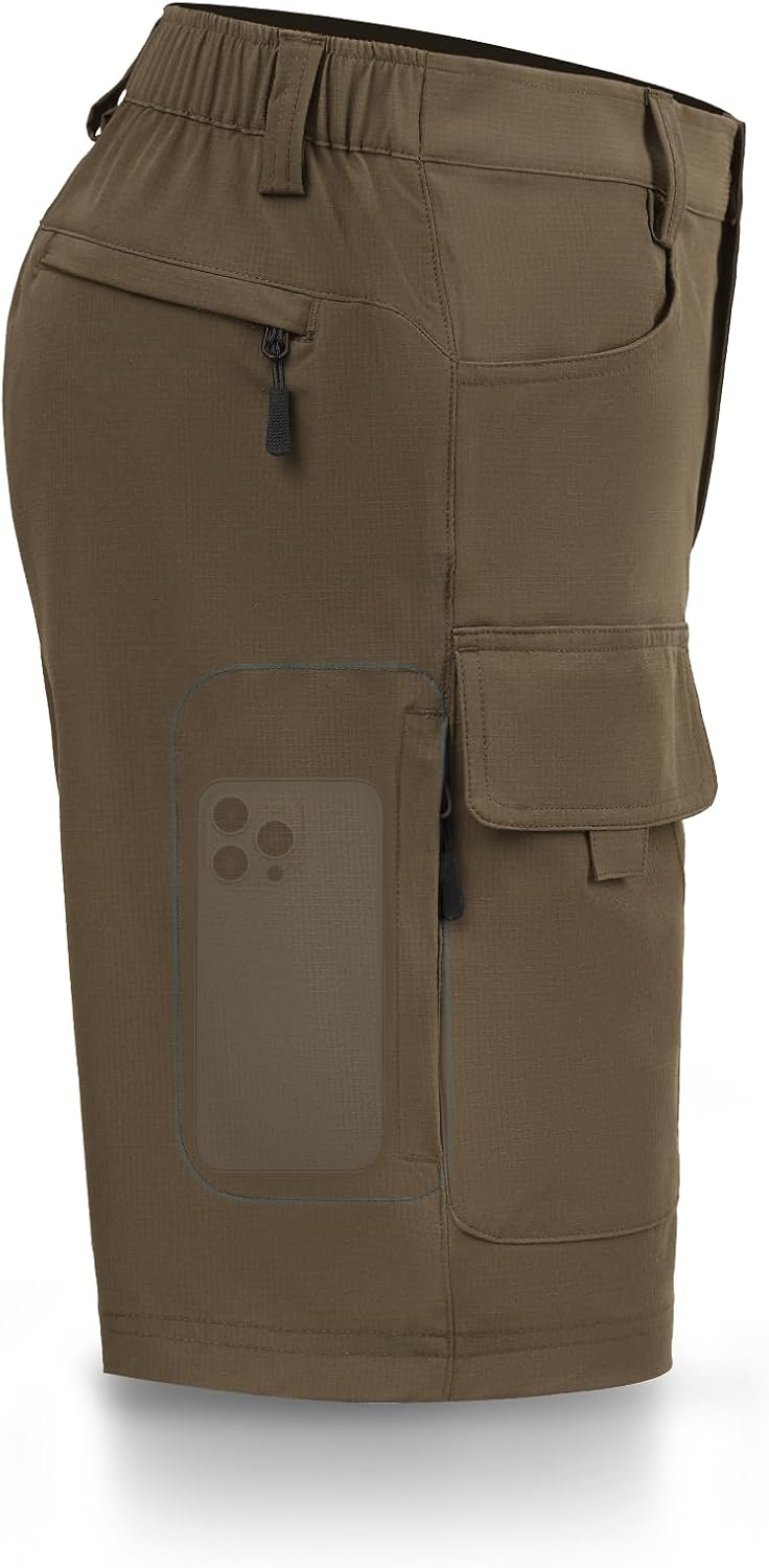 Hiauspor Men's Hiking Cargo Shorts Quick Dry Lightweight Waterproof