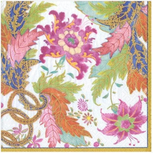 Elegant Caspari Tobacco Leaf Cocktail Napkins, Pack of 20