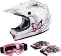 Kids Full Face Dirt Bike Helmet Pink Butterfly Small - DOT Safe