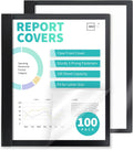 Clear Front Report Covers with 3 Prongs 100 Pack - Durable Office
