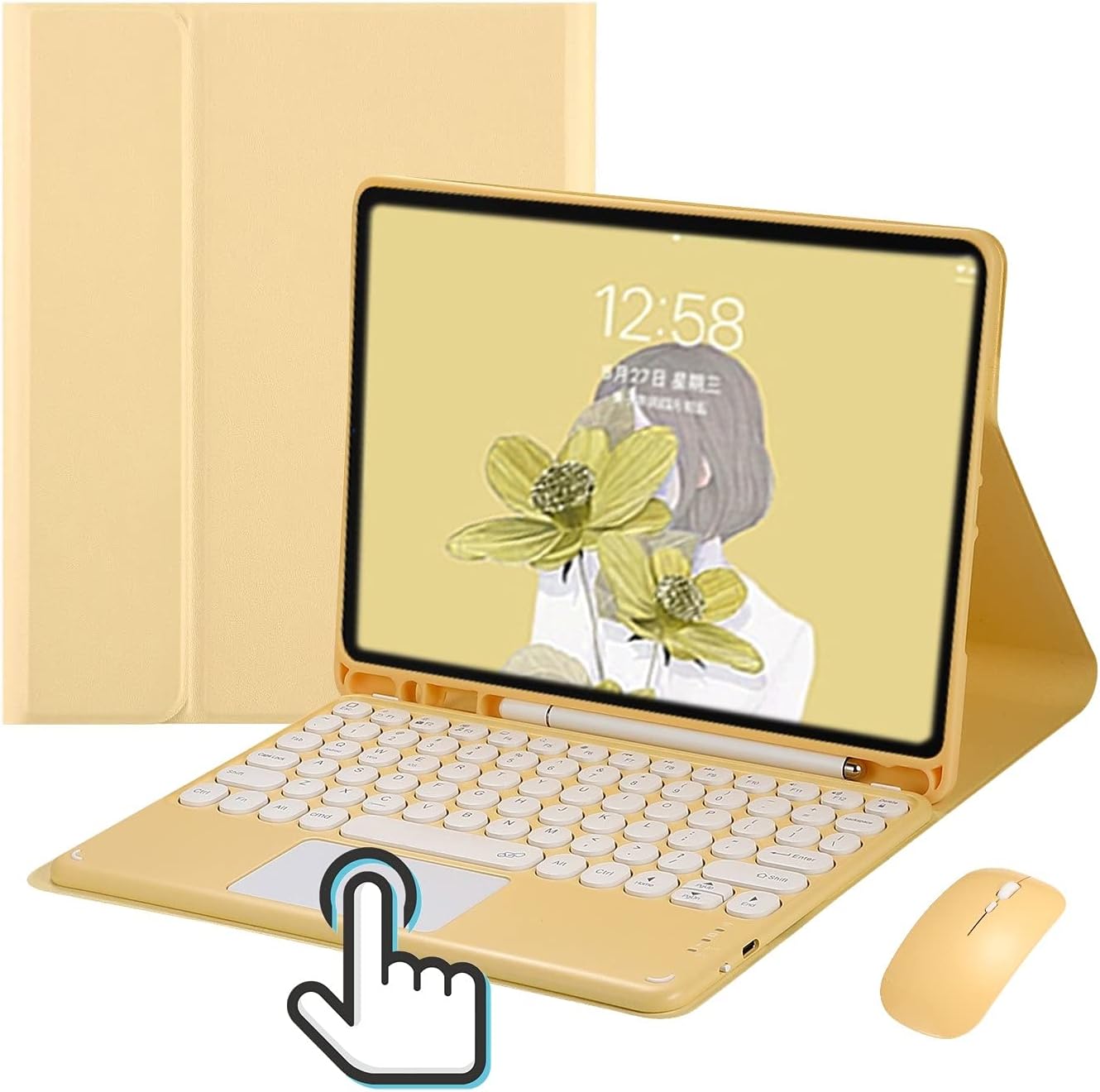 Touch Keyboard Case for iPad Air 13 inch with Cute Color Mouse