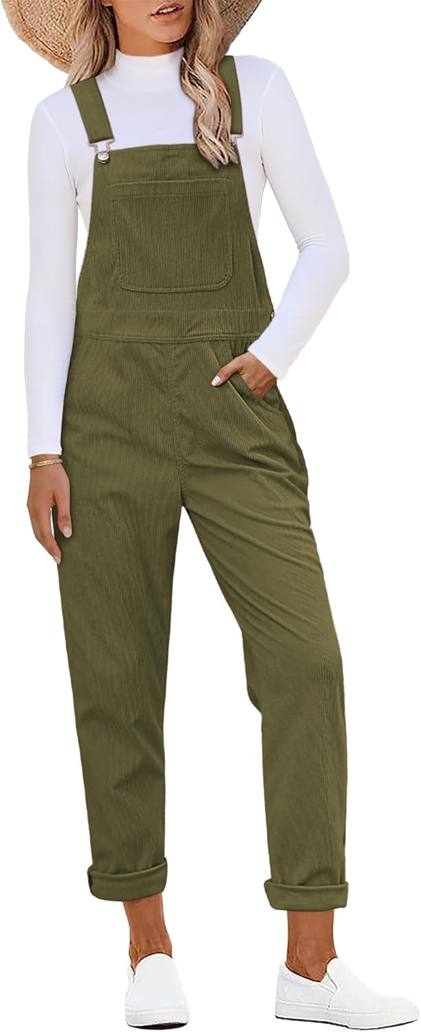 Luvamia Corduroy Overalls for Women with Adjustable Straps