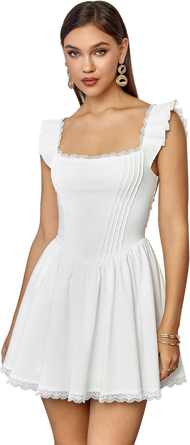 GLNEGE Women's Graduation Mini Corset Dress for Trendy Parties