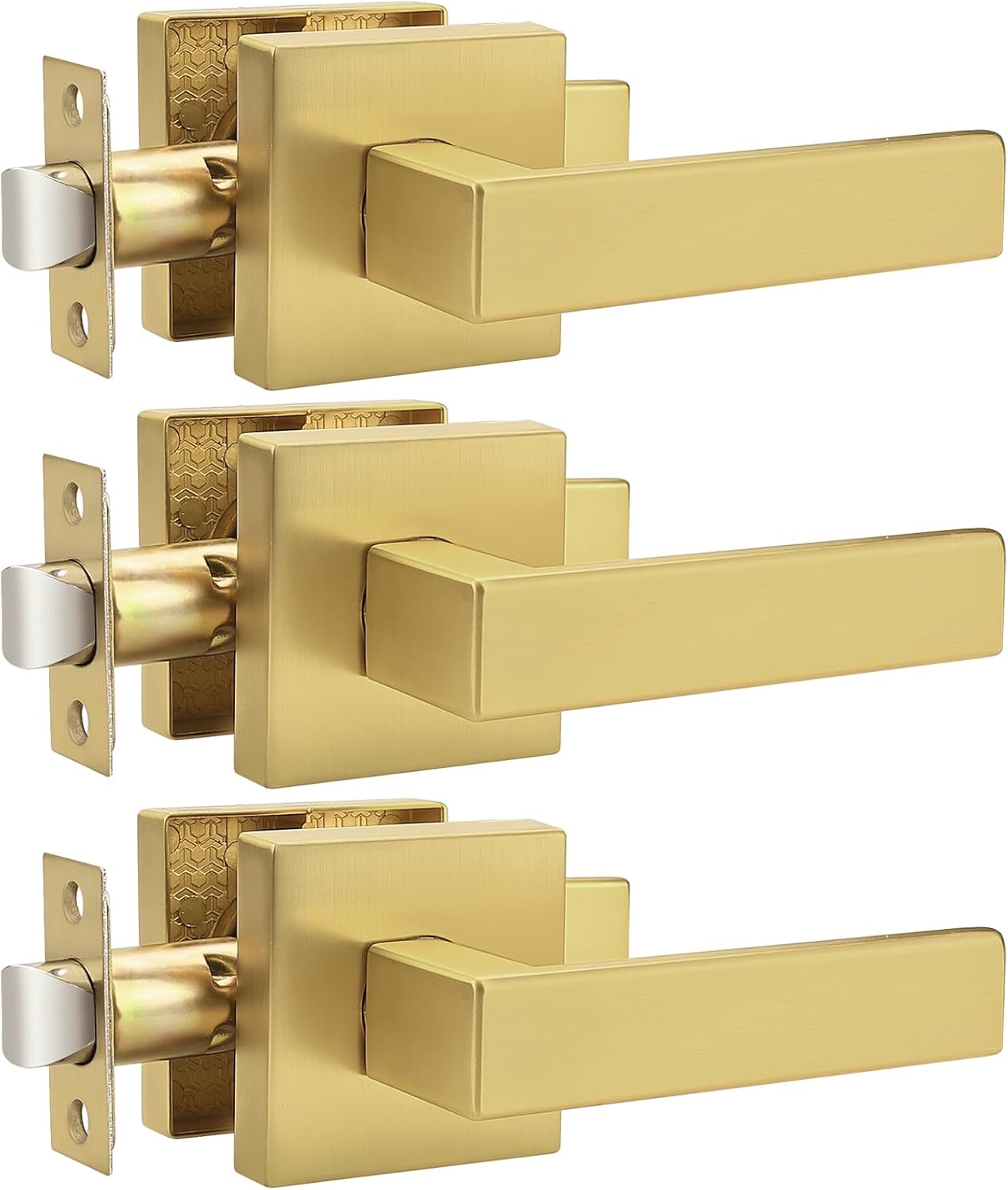 Probrico Gold Door Handles Passage Door Levers for Easy Access