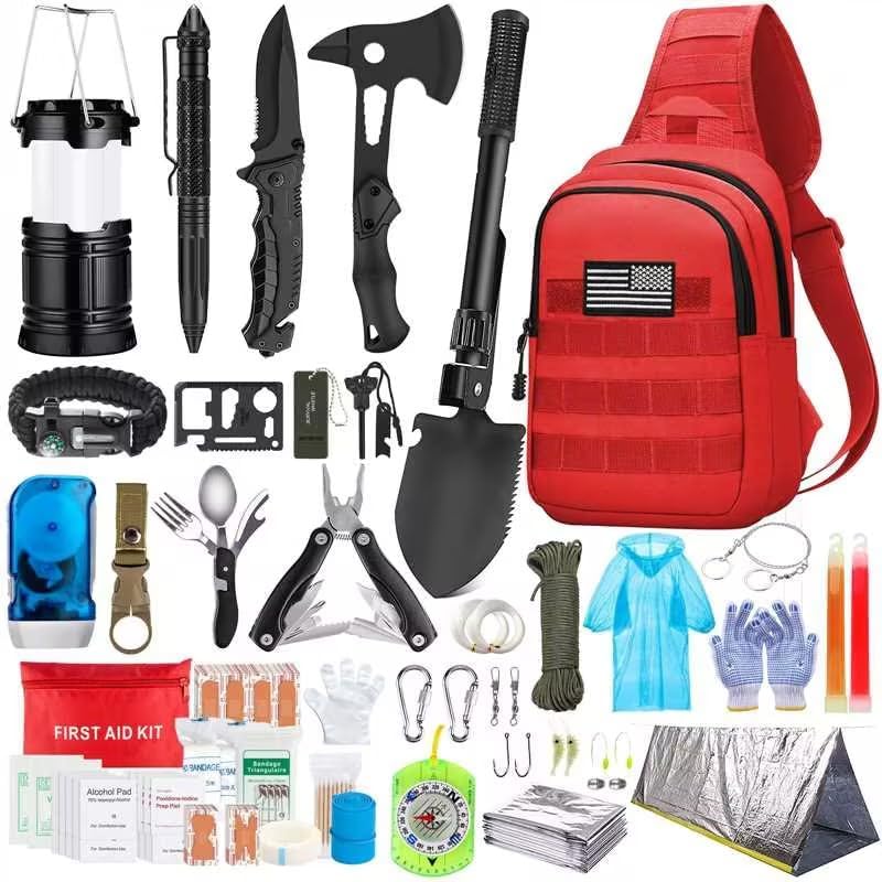 Emergency Survival Kit with 151 Pcs Essential Gear for Outdoors