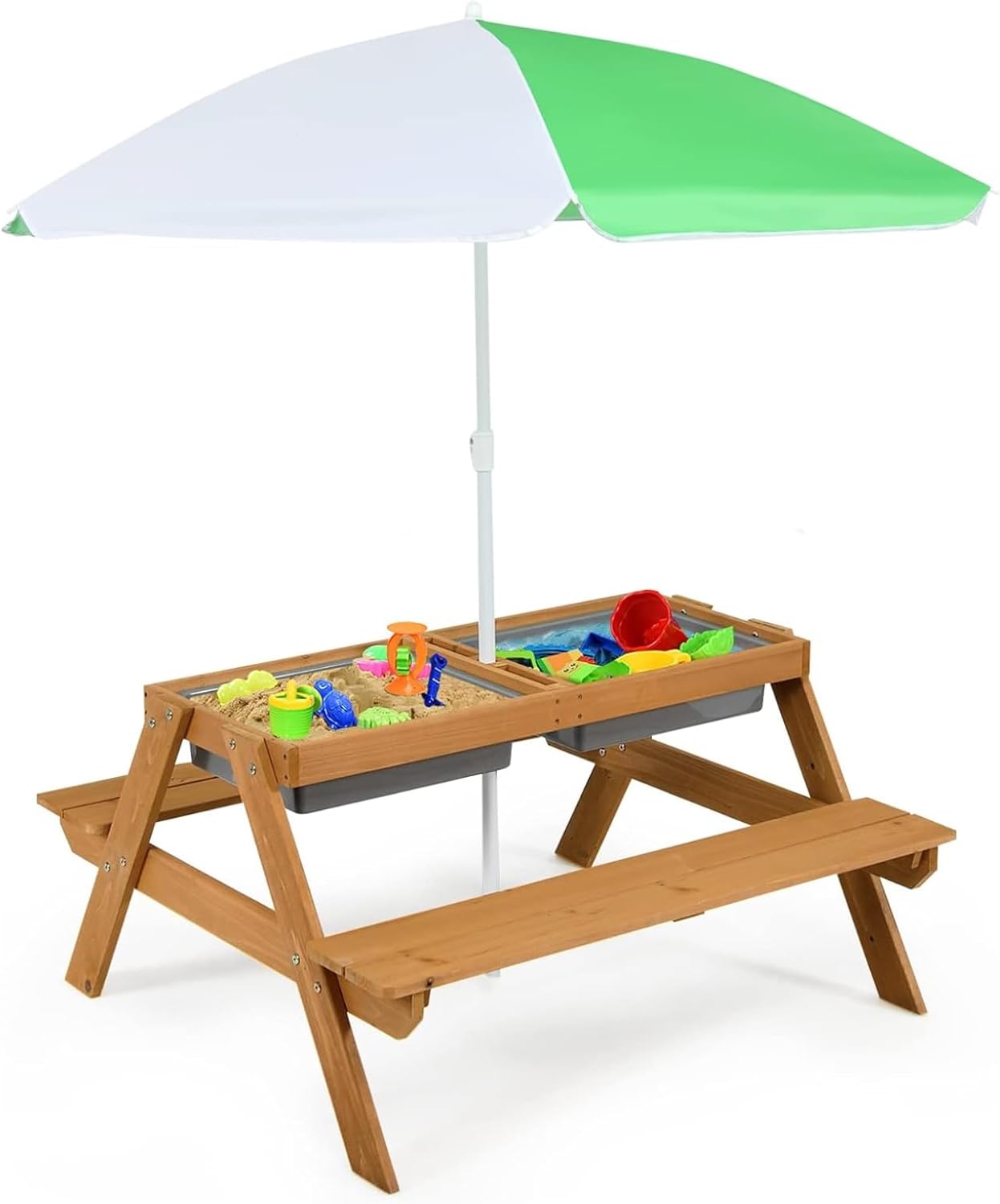 HONEY JOY Kids Picnic Table - 4 in 1 Cedar Wooden Set