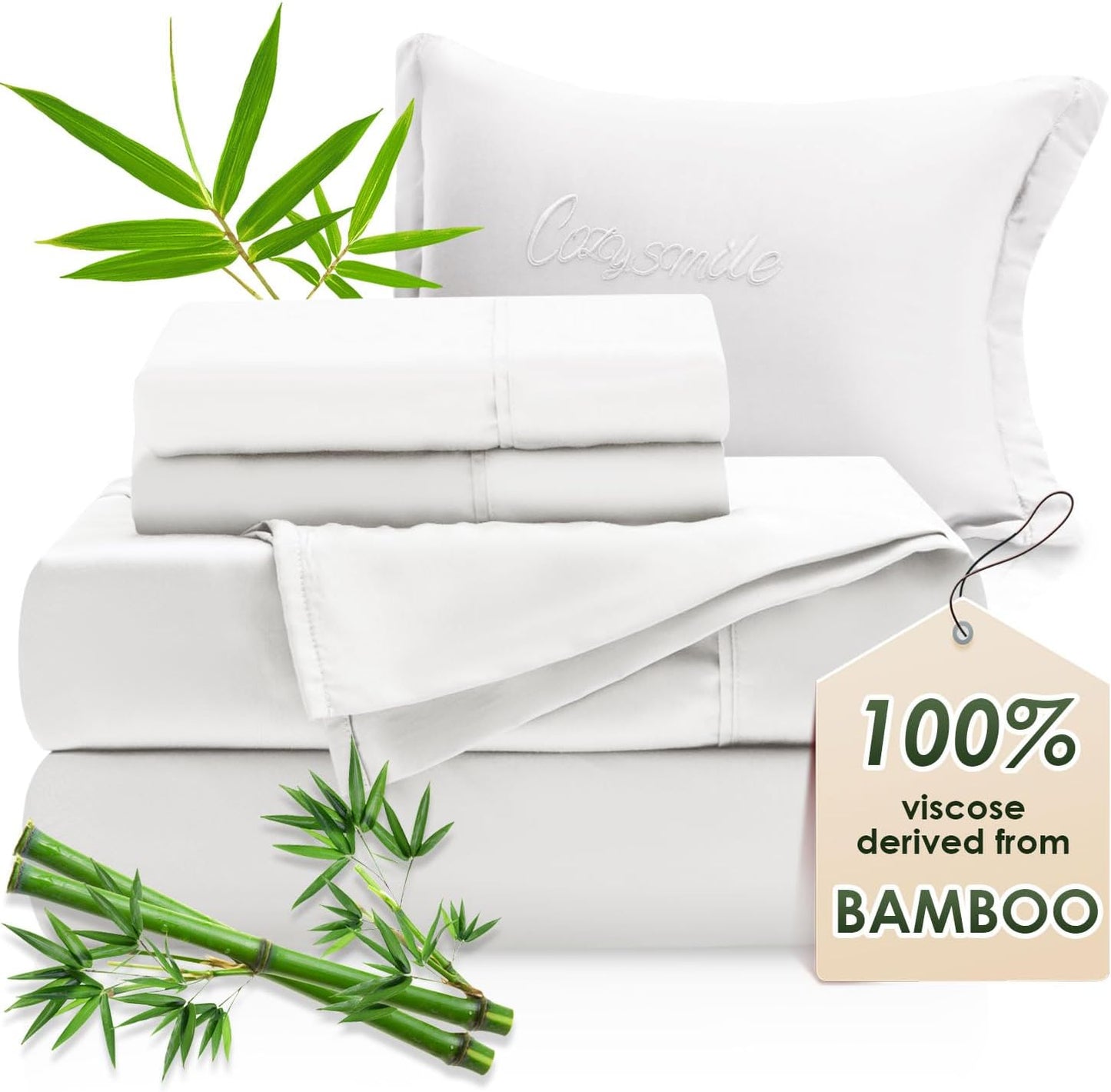 Bamboo Sheets Cal King Size Set for Luxurious Cooling Comfort