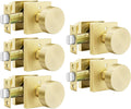 goldenwarm Gold Door Knobs Interior Brushed Gold Privacy - 5 Pack