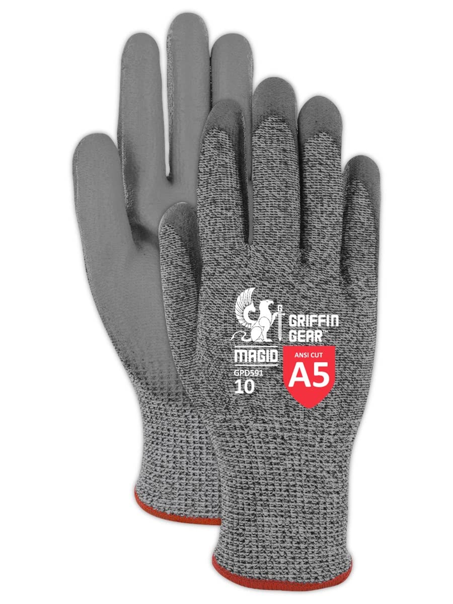 72 Pairs Magid ANSI A5 Coated Work Gloves, Size 9/L
