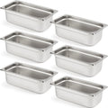 CURTA Set of 6 Anti-Jam Hotel Pans for Efficient Food Serving