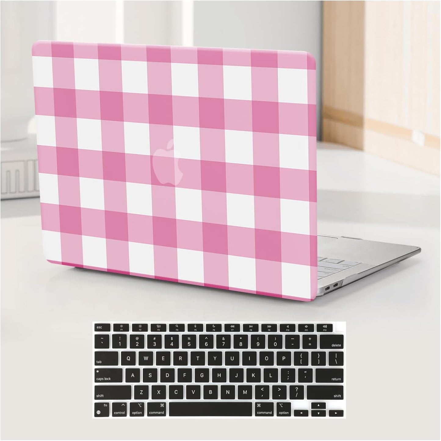 Protective Checkered Pink Case for Mac Pro 14