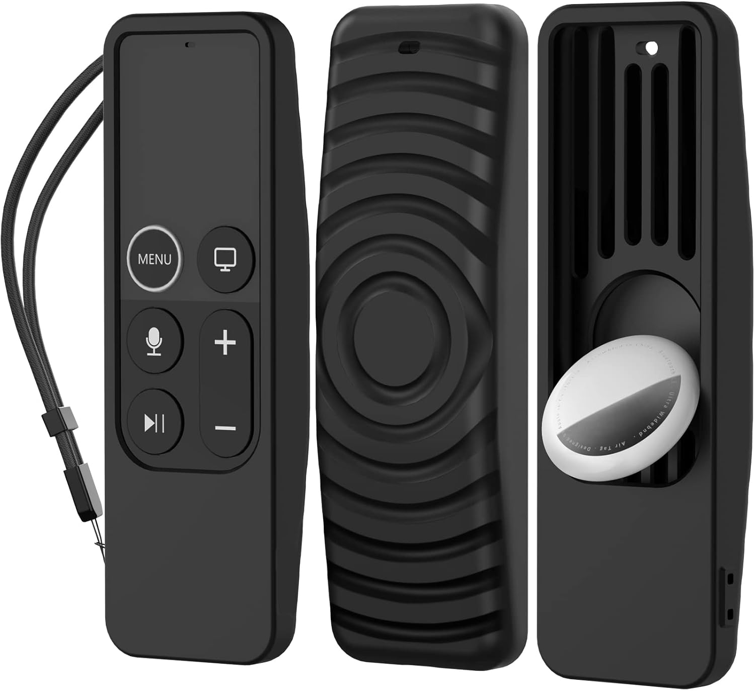 Anti Slip Silicone Case with AirTag Holder for Apple TV Remote