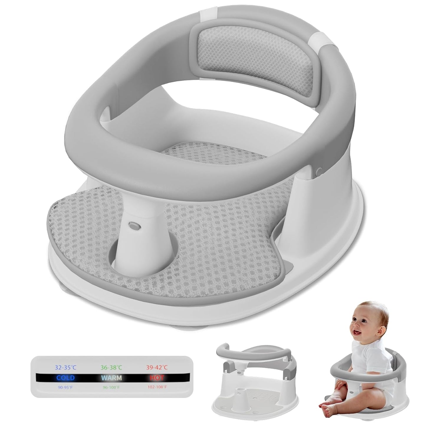 Baby Bath Seat for Infants with 360 Protection & Comfort