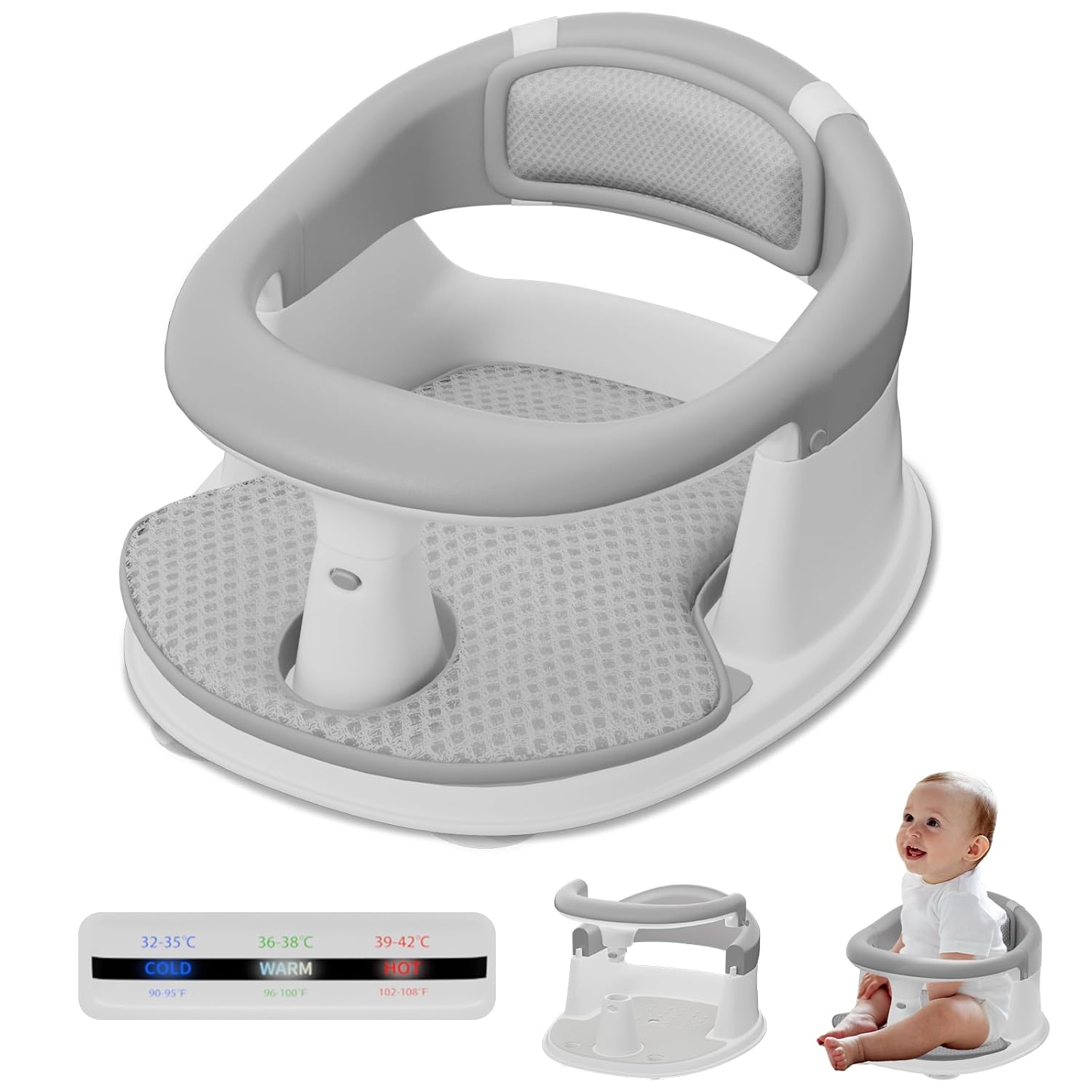 Baby Bath Seat for Infants with 360 Protection & Comfort