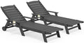 Patio Chaise Lounge Chair Set of 2 - 78 in Long Adjustable HDPE