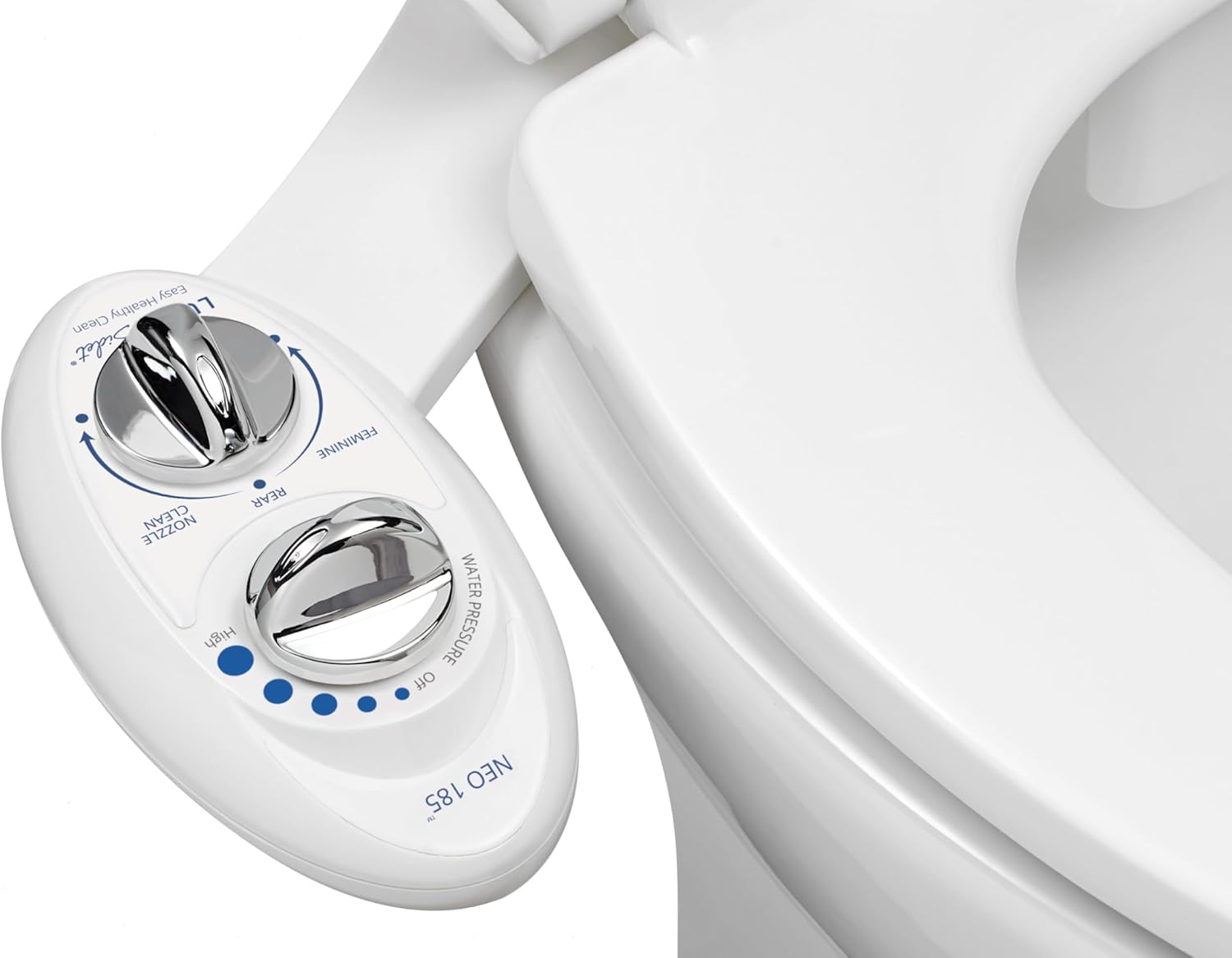 LUXE Bidet NEO 185 - Self-Cleaning Dual Nozzle Toilet Attachment