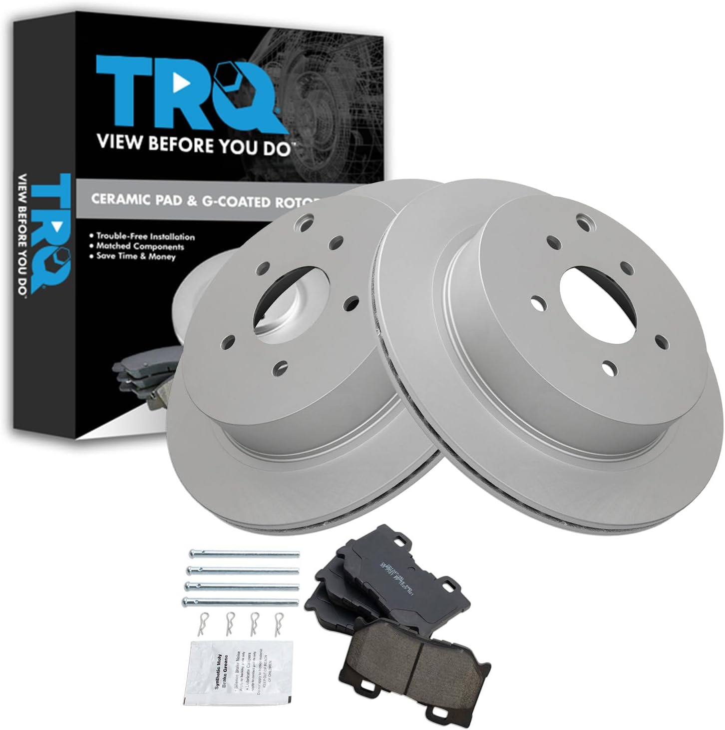 TRQ Rear Brake Pad & Rotor Kit for INFINITI - Premium Quality