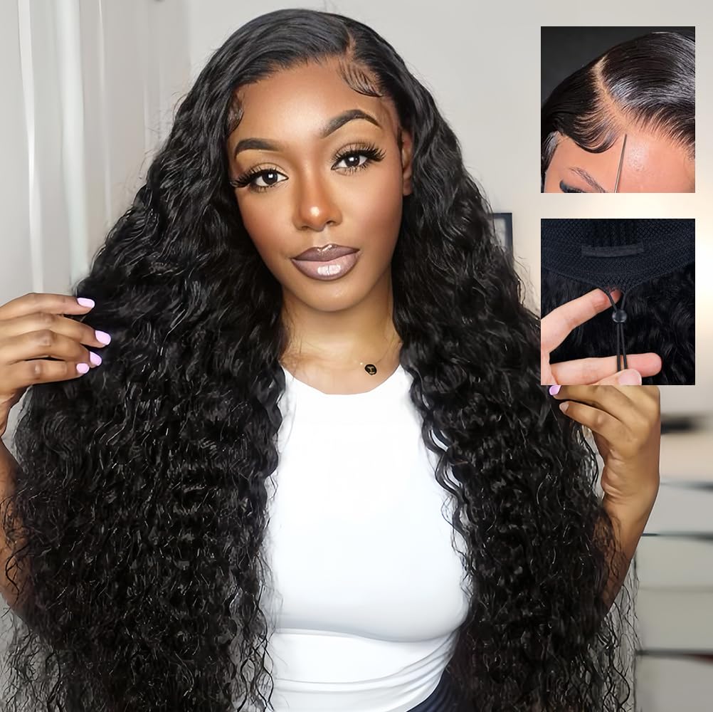 7x6 Deep Wave Glueless Wigs for Natural Look and Comfort