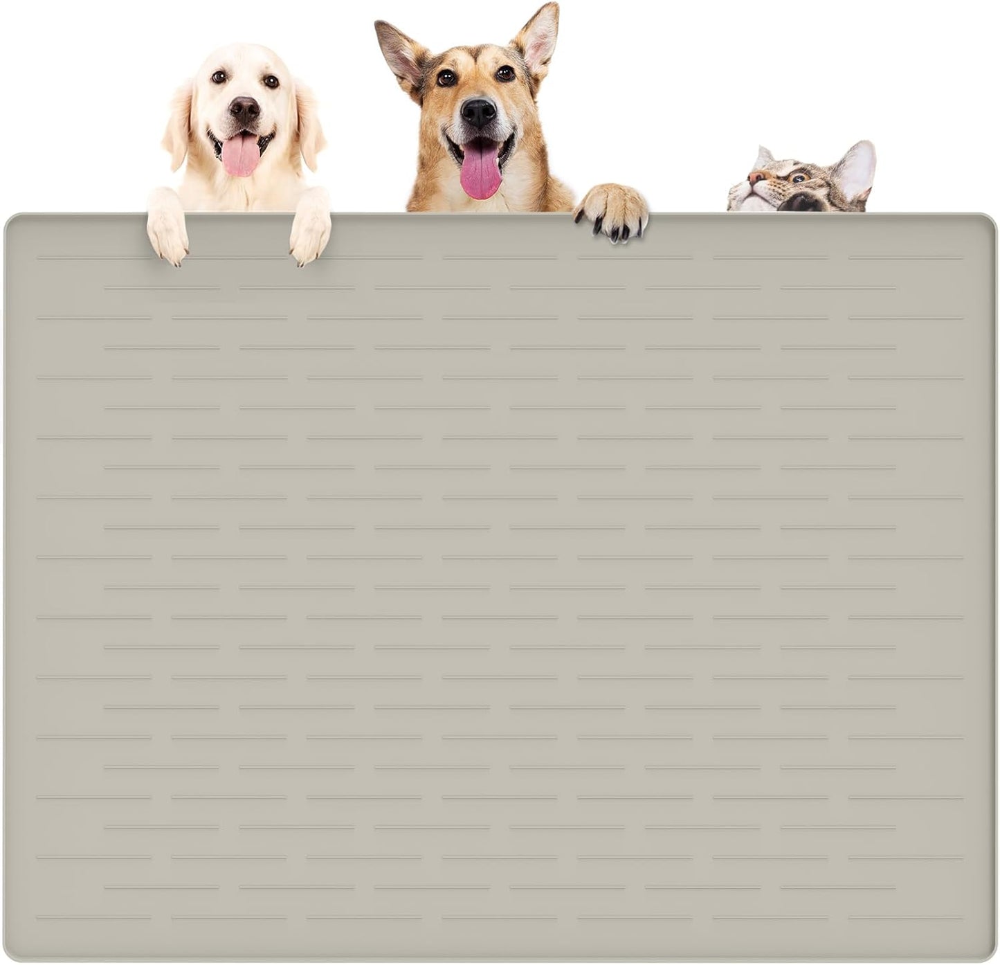 Large Pet Food Mat for Dogs and Cats - Silicone Nonslip Design