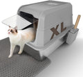 Extra Large Stainless Steel Litter Box with Lid - Grey XL