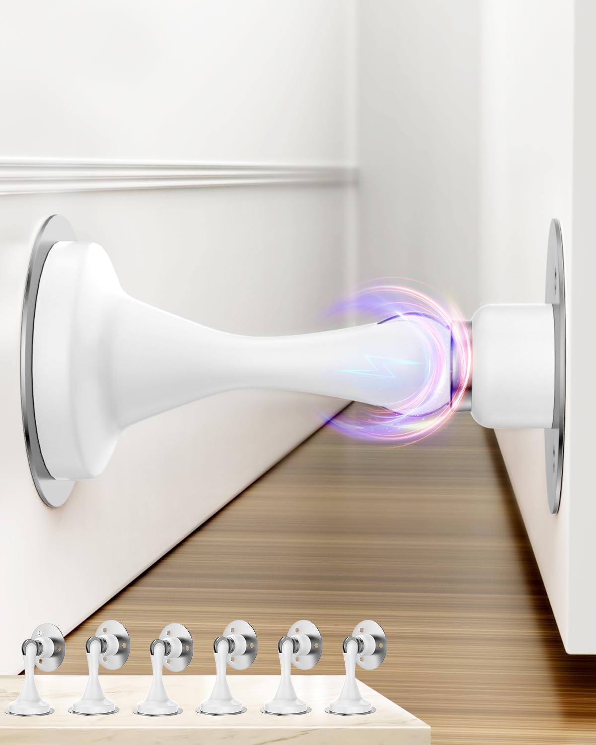 Magnetic Door Stoppers - 6 Pack Stainless Steel Heavy Duty