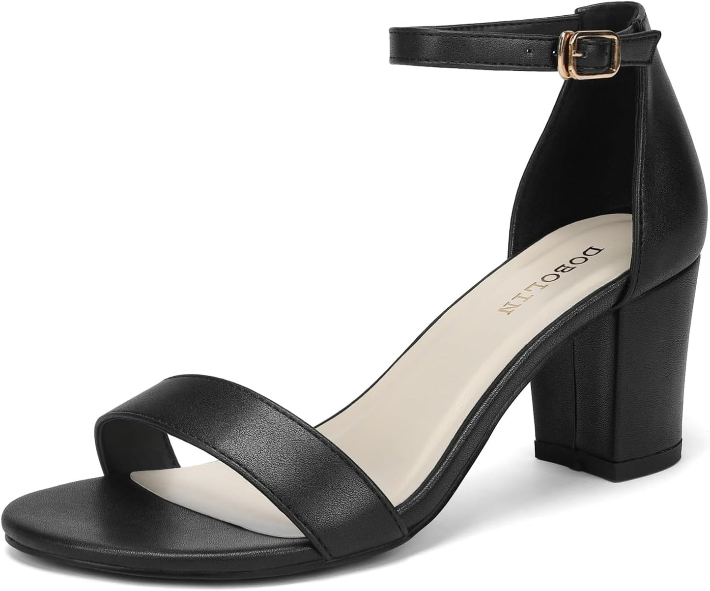 Women's Heeled Sandals Open Toe Ankle Strap for Comfort