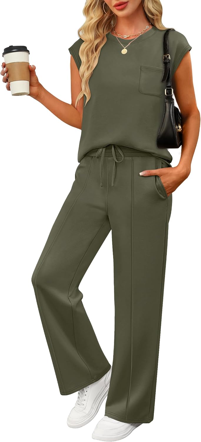 ANRABESS Two Piece Sets for Women Summer Casual Lounge Wear