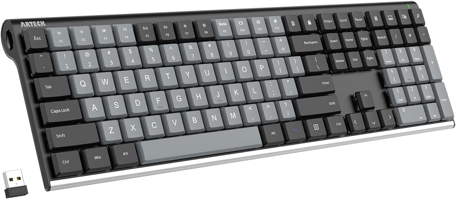 Arteck Mechanical Wireless Keyboard with Quiet Brown Switches