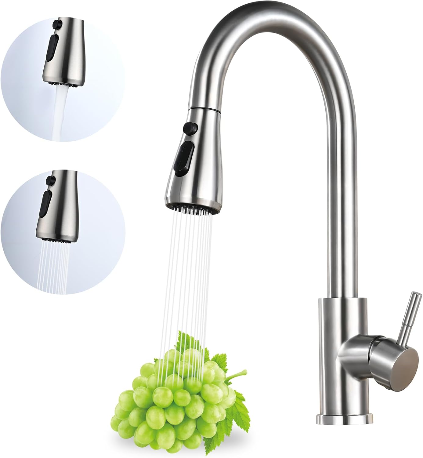 High Arc Kitchen Faucet with Pull Down Sprayer for Versatility