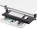 Keyboard Tray Under Desk with Soft Wrist Rest - Space Saving Ergonomic