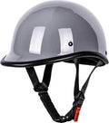 Motorcycle Helmet Half Shell Gray M - Lightweight Open Face DOT