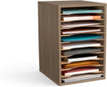 Vertical Desktop Sorter 11 Compartment, Gray Wood - Compact Paper