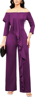 Formal Jumpsuit for Women Strapless Off Shoulder - Dressy Long Pants
