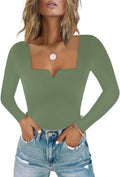 Chunpin Women's Square Neck Bodysuit for Trendy Outfits
