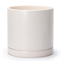 D'vine Dev 12 in Ceramic Planter Pot with Saucer - Clean Modern Look