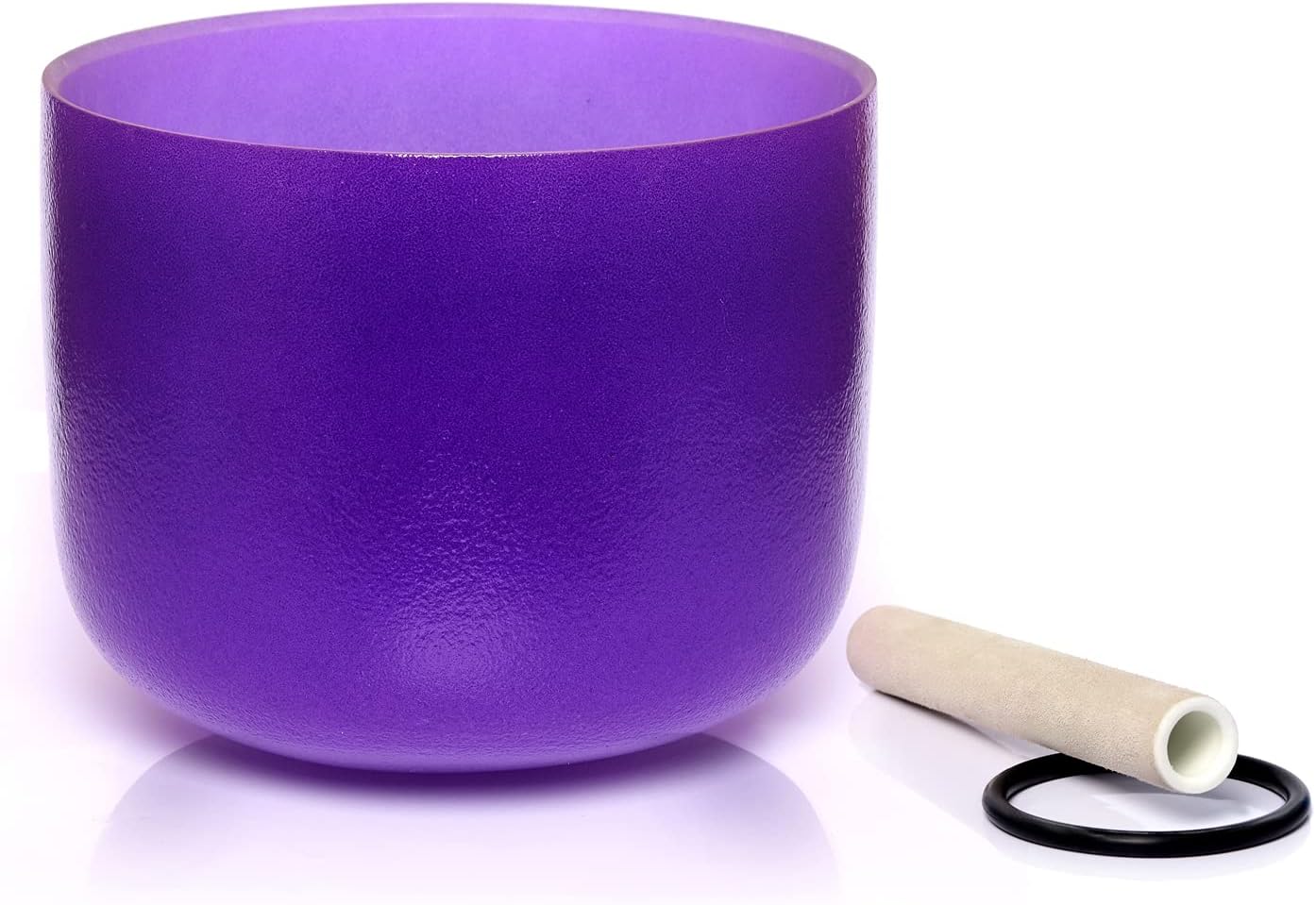 Territory B Note Crown Chakra Purple Frosted Crystal Singing Bowl