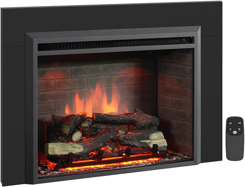 PuraFlame Western 30in Electric Fireplace Insert with Remote Control