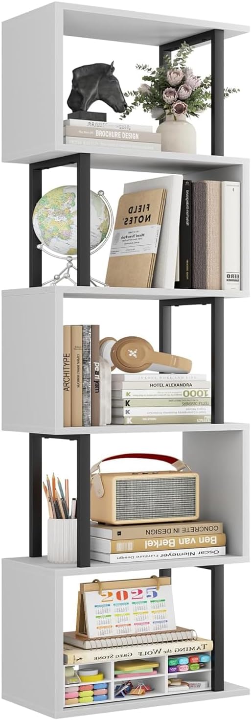 Gadroad 5-Tier Bookshelf for Stylish Home Organization